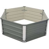  Dvignjeno Vrtno Korito 129x129x46 cm Pocinkano Jeklo Sive Barve, (20618498) | Shoptok.si