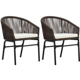 Maison Chic Vrtni Stoli - Stol za vrt 2 kosa rjav PE ratan JS516, (21878074) | Shoptok.si