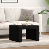 vidaXL Klubska miza Črni hrast 50 x 50 x 35 cm Konstruiran les | Shoptok.si