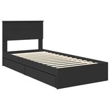 Krevet s od storage Crna 90 x 190 cm Konstruirano drvo | shoptok.hr