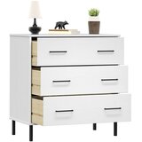  Komoda s 3 ladice bijela 77x40x79,5 cm od masivnog drva OSLO | shoptok.hr