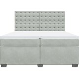  Krevet s oprugama i madracem svjetlosivi 200x200 cm baršunasti | shoptok.hr