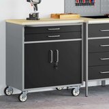  Radna klupa s ladicama s kotačem Crna i Siva 75 x 45 x 85 cm | shoptok.hr
