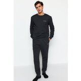 Trendyol Men's Anthracite Regular Fit Printed Knitted Pajamas Set | shoptok.hr