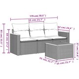  4-dijelni set vrtnih sofa od poliratana s jastucima crni | shoptok.hr