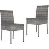 Maison Chic Vrtni jedilni stoli - Stol za vrt 2 kosa poli ratan sive barve JS299, (21878720) | Shoptok.si