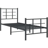Metalni okvir kreveta uzglavlje i podnožje crni 80x200 cm | shoptok.hr