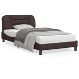 vidaXL Posteljni okvir z vzglavjem temno rjav 100x200 cm blago | Shoptok.si