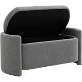 sedežna klop s shrambo poliester, evkaliptus les 105D x 44Š x 45,5V cm Siv, (5000242483)