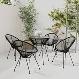  5-dijelni vanjski blagovaonski set od PVC ratana crni | Eponuda.ba