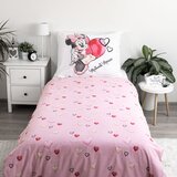 Jerry Fabrics Bela/rožnata enojna bombažna otroška posteljnina 140x200 cm Minnie "White" – | Shoptok.si