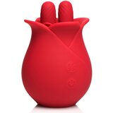 Bloomgasm The Rose Fondle 10X Massaging Rose Silicone Clit Stimulator Red Cene