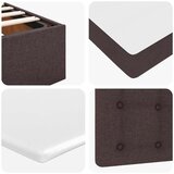  Otomanski krevet s madracem i LED tamnosmeđi 140x190 cm tkanine | shoptok.hr