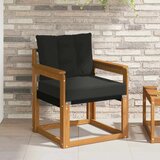  2 Komad Set vanjskih sofa Čvrsto drvo akacije i Textilene - Prirodna i crno Otvoreni okvir | shoptok.hr