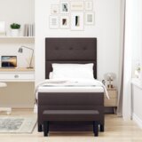  Vzmetnica s klopjo temno rjava 80x200 cm tkanina, (22083164) | Shoptok.si