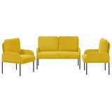 vidaXL Setovi sofa s jastukom 3 pcs Žuta 115 x 56 x 80 cm Šperploča - Žuta | shoptok.hr