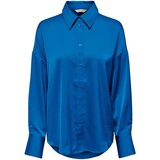 Only Topi & Bluze Marta Oversize Shirt - Super Sonic Modra Cene