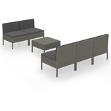 Maison Chic Seti vrtnega pohištva - Vrtna garnitura - Vrtni pohištvo set 6-delna z blazinami poli ratan siva, (21807875) | Shoptok.si