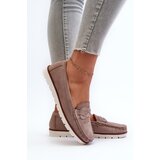 EVENTO Women's Dark Beige Faux Suede Loafers Nestalia | Shoptok.si
