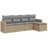  5-dijelni vrtni set sofa s jastucima bež od poliratana | shoptok.hr