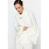 TRENDYOLMILLA ženski duks Turtleneck Wide Fit Soft Texture Twoaw24Kz00426, Ecru | Eponuda.com