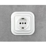  Elhard - Keramička retro kućna utičnica sa okvirom SCHUKO 230V bela | Eponuda.com