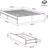  Okvir kreveta s ladicama bez madraca bijeli 140x190 cm | shoptok.hr