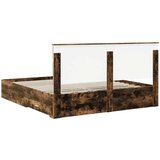  Okvir za krevet s uzglavljem Dimljeni hrast 200 x 200 cm | shoptok.hr