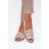 S. BARSKI Leather Perforated Ballet Flats With Open Toes S.Barski Cene