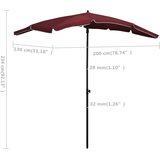  Vrtni suncobran sa stupom 200 x 130 cm bordo | shoptok.hr