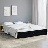 Maison Chic Posteljni okvir - Dvoposteljna postelja - Zakonska postelja črn iz trdnega lesa 120x190 cm-J14060, (21765304) | Shoptok.si