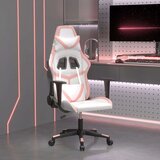  Masažni gaming stol Bela in roza umetno usnje Cene