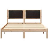 vidaXL Posteljni okvir z oblazinjenim vzglavjem Črna 140 x 190 cm | Shoptok.si