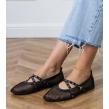 D/CEO Black mesh ballet flats with decorative buckle Zerid | shoptok.hr