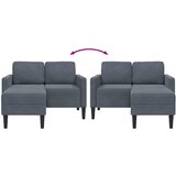 SOFA 2-sjed s ležaljkom u obliku slova L tamnosiva 125cm baršun | Eponuda.com
