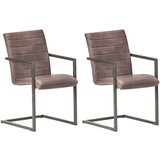 vidaXL Nihajni jedilni stoli 2 kosa rjavo pravo usnje | Shoptok.si