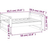  Krevet za pse crni 65,5x50,5x28 cm od masivne borovine | shoptok.hr