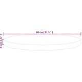  Okrugla stolna ploča Ø 80 x 4 cm netretirana masivna hrastovina | shoptok.hr