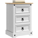  Nočna omarica Bela 45 x 35 x 64 cm Masivno borovo les, (5000107142) | Shoptok.si