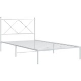 Metalni okvir za krevet s uzglavljem bijeli 100x190 cm | shoptok.hr