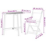 vidaXL 3-dijelni sklopski bistro set s jastučićima od čvrstog bagremovog drveta | shoptok.hr