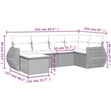  6-dijelni set vrtnih sofa s jastucima bež od poliratana | shoptok.hr