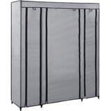  Ormar od tkanine s odjeljcima i šipkama sivi 150 x 45 x 176 cm | shoptok.hr