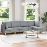  Set namještaja za dnevni boravak 5 pcs Svjetlosiva Tkanina | shoptok.hr