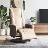 vidaXL Masažni naslanjač z naslonom za noge kapučino barve um. usnje | Shoptok.si