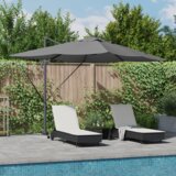 vidaXL Cantilever Roma senčilo z LED antracit 352x251x265 cm aluminij | Shoptok.si