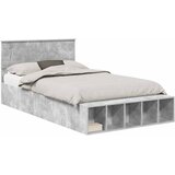  Krevetna konstrukcija s policom Betonski sivi 120 x 190 cm | shoptok.hr