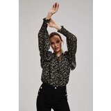 Marisse Patterned Shirt With A Tie At The Neckline, Black | shoptok.hr