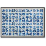  Slika - Azulejos tiles – traditional Portuguese ceramic tiles 90x60 U crnom drvenom okviru | shoptok.hr