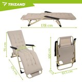 Trizand sklopiva vrtna ležaljka 3u1 s jastukom i naslonom za glavu (bež, 120 kg) | Eponuda.ba